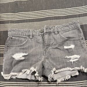 Volcom Frayed Hem Gray Jean Shorts